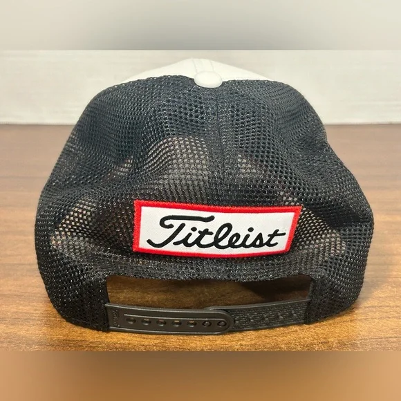 Titleist Hat SnapBack Pro V1 Footjoy Black White Red - Picture 4 of 6